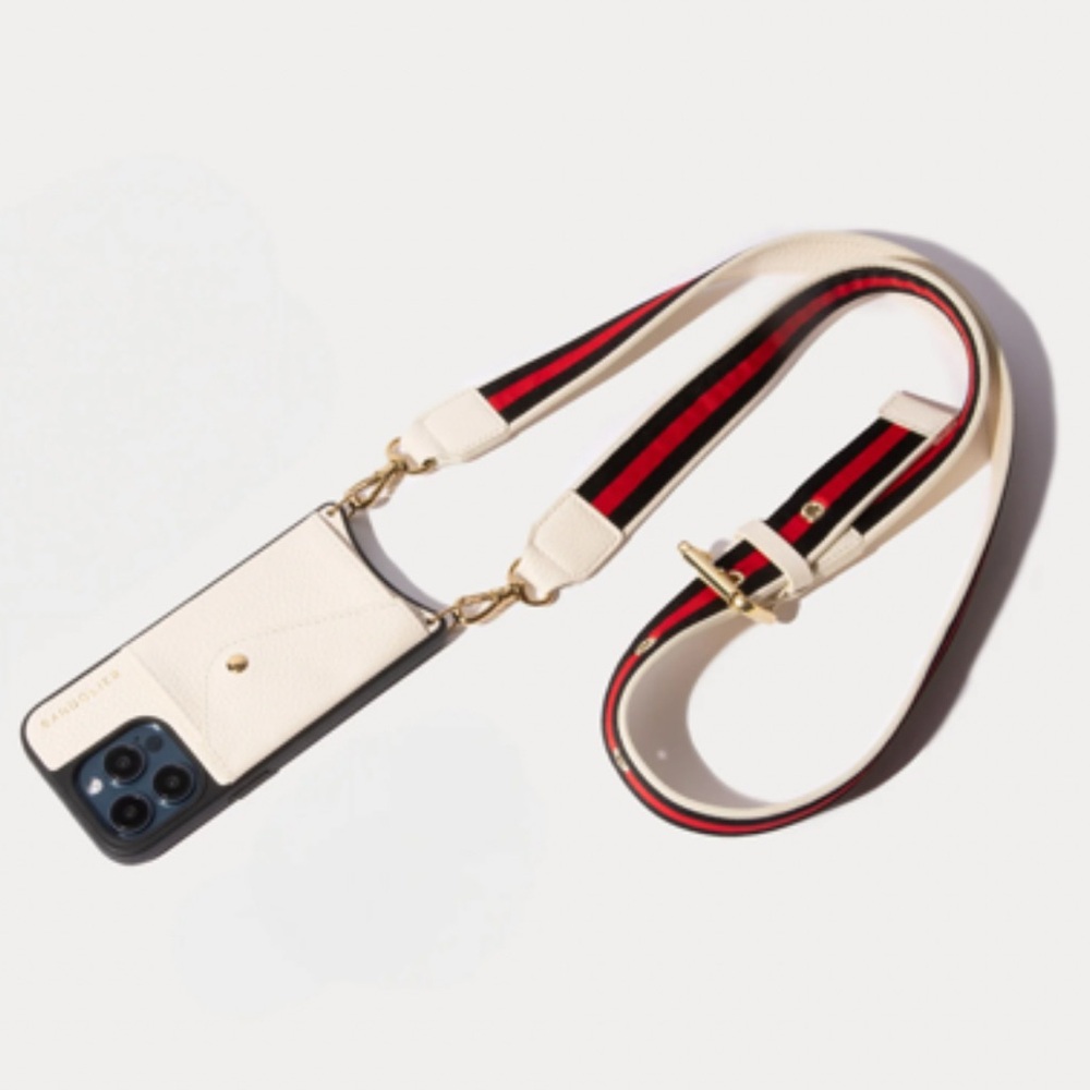 Bandolier Kimberly Crossbody Phone Case in Ivory/Red